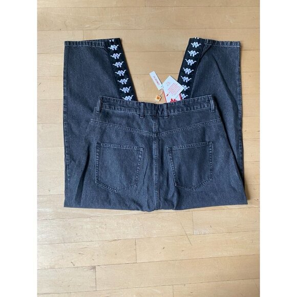 Kappa BNWT mens jeans "222 Banda Bibo" wide leg NEW gray/black button fly - Picture 7 of 8